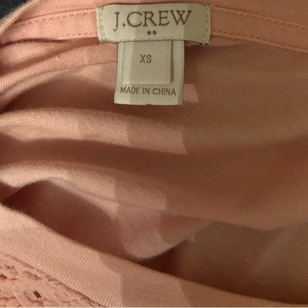 J. Crew Pink‎ Lace Overlay 3/4 Sleeve Scalloped Hem Blouse Top/blouse Size XS